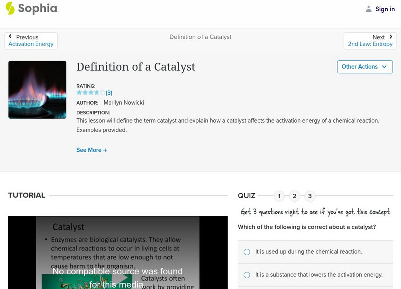 Sophia: Definition of a Catalyst Instructional Video Sophia: Definition of a Catalyst Instructional Video