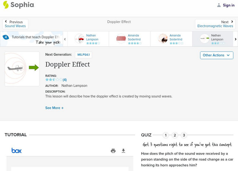 Sophia: Doppler Effect: Lesson 3 PPT Sophia: Doppler Effect: Lesson 3 PPT