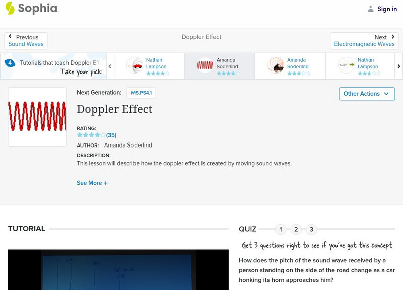 Sophia: Doppler Effect: Lesson 4 Instructional Video