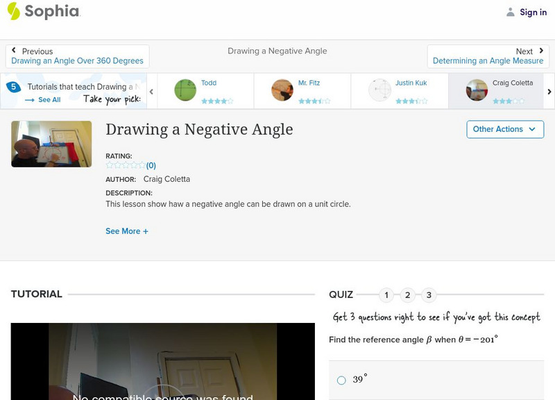 Sophia: Drawing a Negative Angle: Lesson 5 Instructional Video Sophia: Drawing a Negative Angle: Lesson 5 Instructional Video