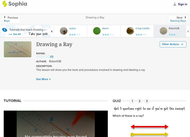 Sophia: Drawing a Ray: Lesson 7 Instructional Video Sophia: Drawing a Ray: Lesson 7 Instructional Video