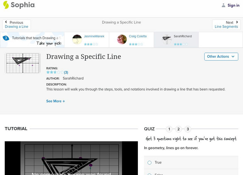 Sophia: Drawing a Specific Line: Lesson 1 Instructional Video Sophia: Drawing a Specific Line: Lesson 1 Instructional Video