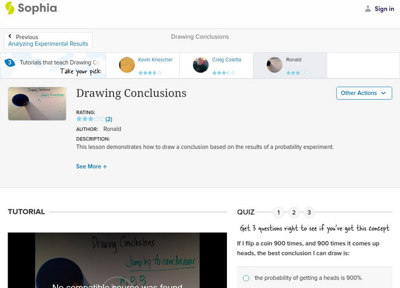 Sophia: Drawing Conclusions: Lesson 5 Instructional Video