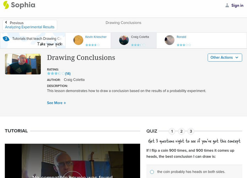 Sophia: Drawing Conclusions: Lesson 8 Instructional Video