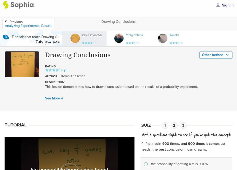 Sophia: Drawing Conclusions: Lesson 1 Instructional Video
