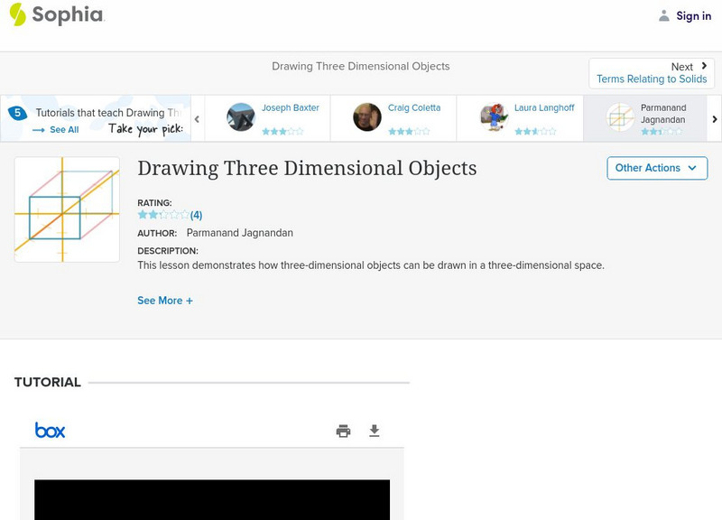 Sophia: Drawing Three Dimensional Objects: Lesson 5 PPT Sophia: Drawing Three Dimensional Objects: Lesson 5 PPT
