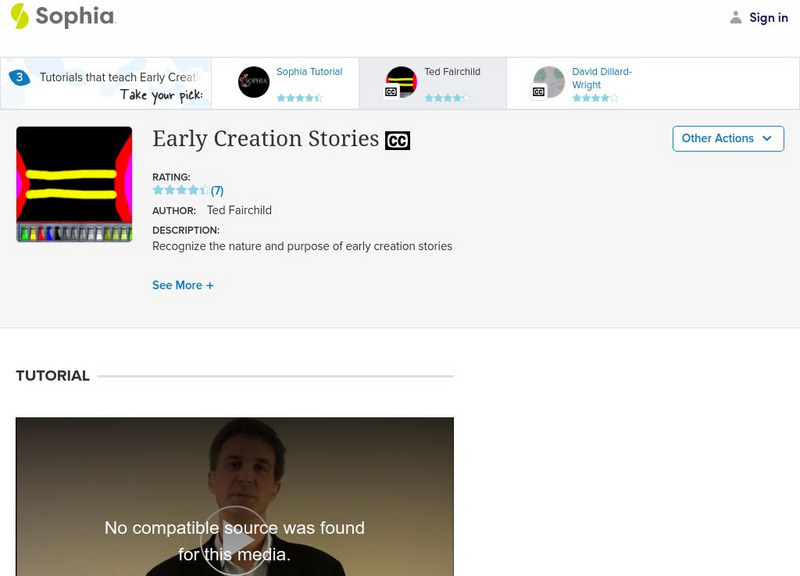 Sophia: Early Creation Stories: Lesson 3 Instructional Video Sophia: Early Creation Stories: Lesson 3 Instructional Video