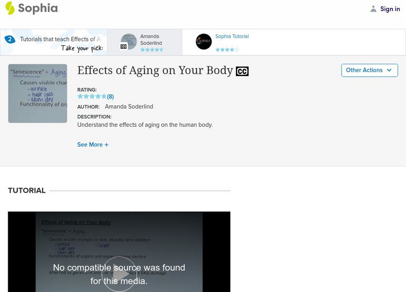 Sophia: Effects of Aging on Your Body: Lesson 2 Instructional Video