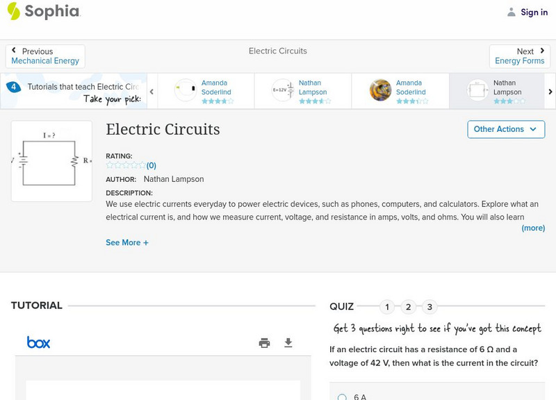 Sophia: Electric Circuits: Lesson 4 PPT Sophia: Electric Circuits: Lesson 4 PPT