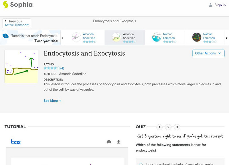 Sophia: Endocytosis and Exocytosis: Lesson 3 PPT Sophia: Endocytosis and Exocytosis: Lesson 3 PPT