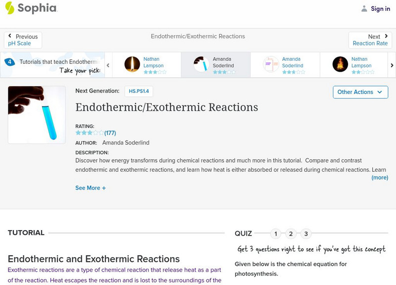 Sophia: Endothermic/exothermic Reactions: Lesson 1 Unit Plan Sophia: Endothermic/exothermic Reactions: Lesson 1 Unit Plan