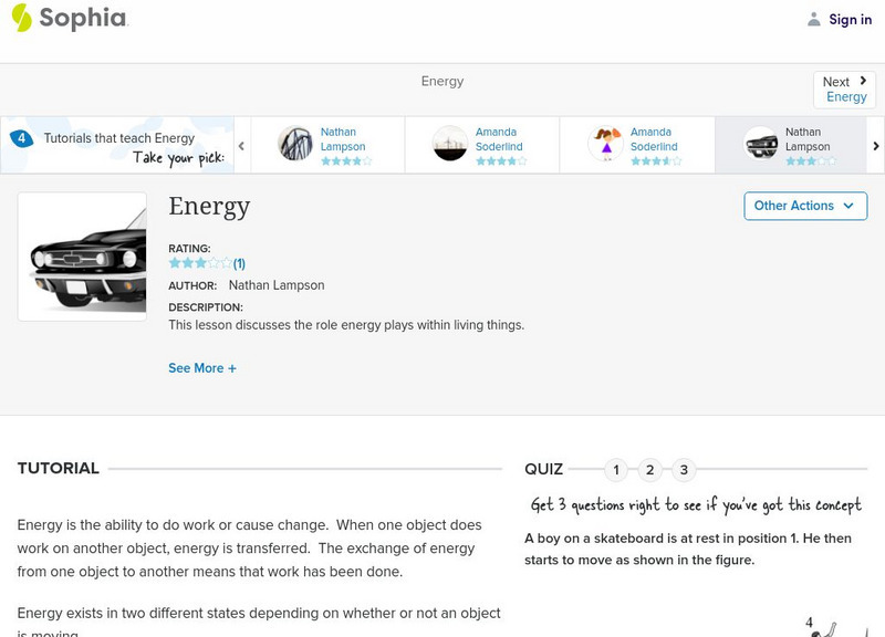 Sophia: Energy: Lesson 3 Unit Plan Sophia: Energy: Lesson 3 Unit Plan