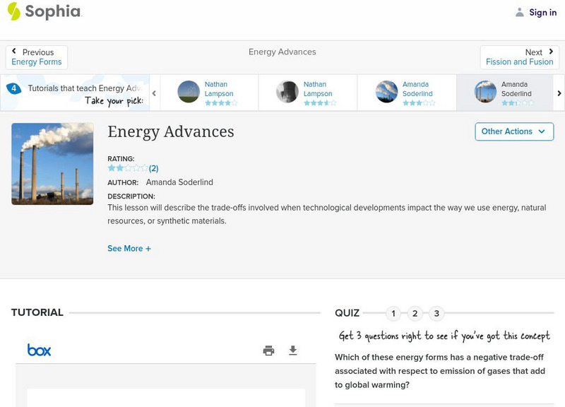 Sophia: Energy Advances: Lesson 3 PPT Sophia: Energy Advances: Lesson 3 PPT