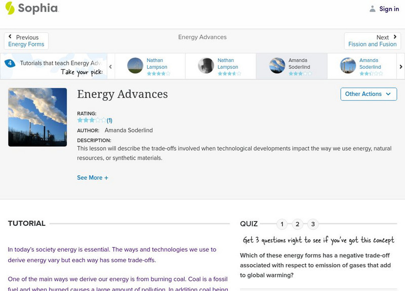 Sophia: Energy Advances: Lesson 1 Unit Plan Sophia: Energy Advances: Lesson 1 Unit Plan