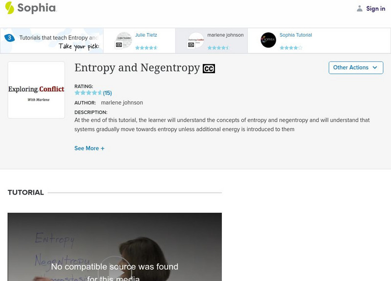 Sophia: Entropy and Negentropy: Lesson 3 Instructional Video Sophia: Entropy and Negentropy: Lesson 3 Instructional Video