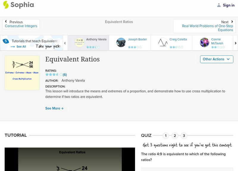 Sophia: Equivalent Ratios: Lesson 8 Unit Plan Sophia: Equivalent Ratios: Lesson 8 Unit Plan