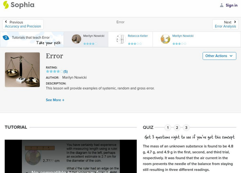 Sophia: Error: Lesson 1 Instructional Video