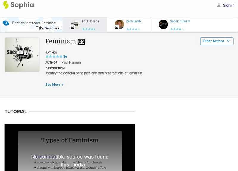 Sophia: Feminism: Lesson 4 Instructional Video Sophia: Feminism: Lesson 4 Instructional Video
