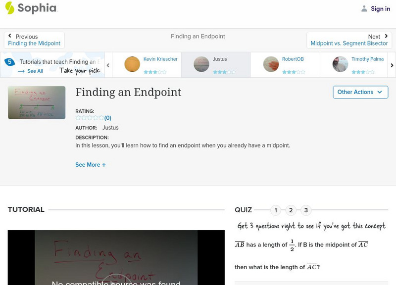 Sophia: Finding an Endpoint: Lesson 2 Instructional Video