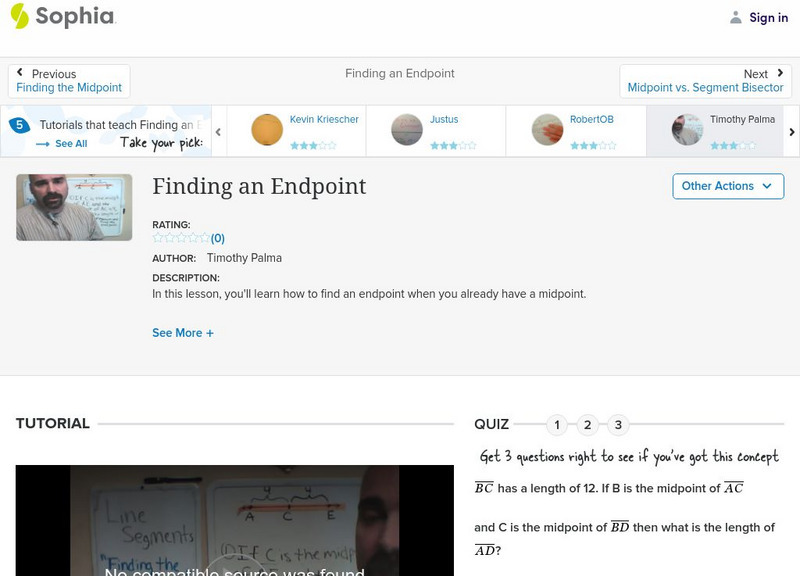 Sophia: Finding an Endpoint: Lesson 7 Instructional Video