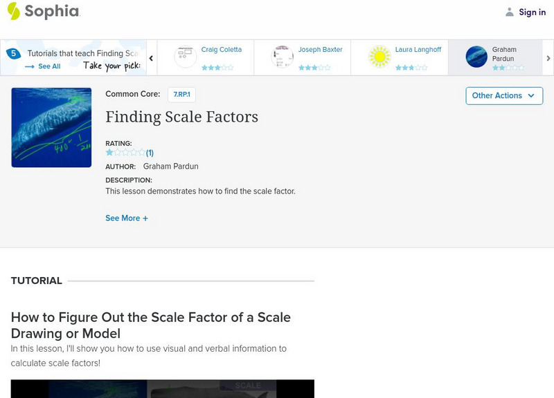 Sophia: Finding Scale Factors: Lesson 3 Instructional Video