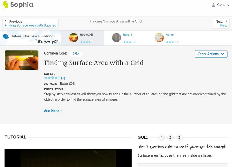 Sophia: Finding Surface Area With a Grid: Lesson 4 Instructional Video Sophia: Finding Surface Area With a Grid: Lesson 4 Instructional Video