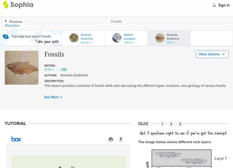 Sophia: Fossils: Lesson 2 PPT Sophia: Fossils: Lesson 2 PPT
