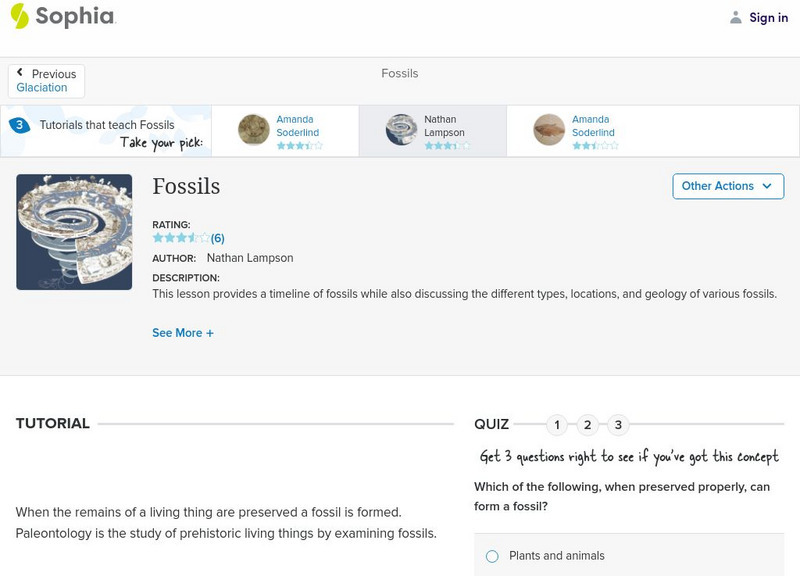 Sophia: Fossils: Lesson 4 Unit Plan Sophia: Fossils: Lesson 4 Unit Plan
