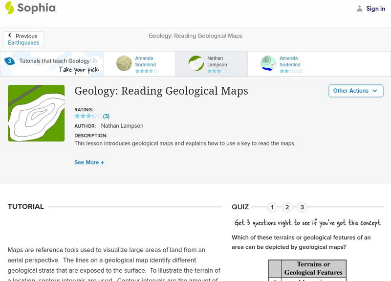 Sophia: Geology: Reading Geological Maps: Lesson 2 Instructional Video Sophia: Geology: Reading Geological Maps: Lesson 2 Instructional Video