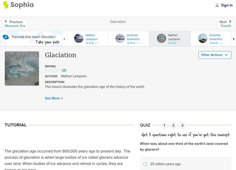 Sophia: Glaciation: Lesson 3 Unit Plan Sophia: Glaciation: Lesson 3 Unit Plan
