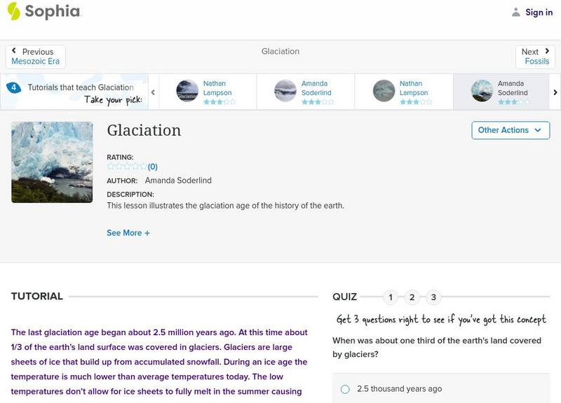 Sophia: Glaciation: Lesson 4 Unit Plan Sophia: Glaciation: Lesson 4 Unit Plan
