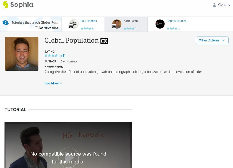 Sophia: Global Population: Lesson 3 Instructional Video Sophia: Global Population: Lesson 3 Instructional Video
