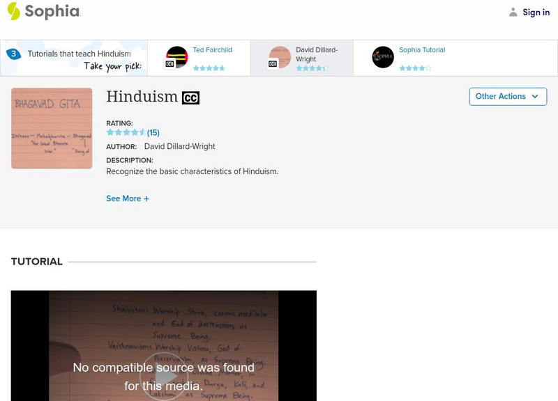 Sophia: Hinduism: Lesson 2 Instructional Video