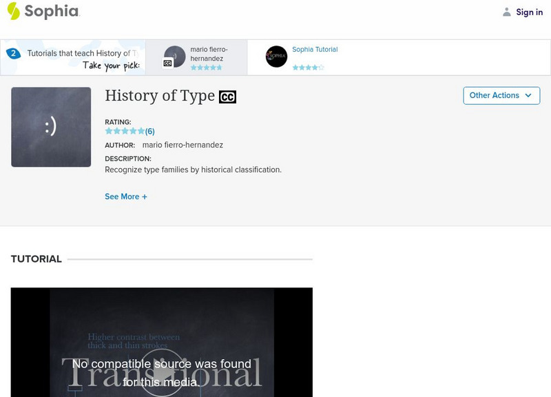 Sophia: History of Type: Lesson 2 Instructional Video Sophia: History of Type: Lesson 2 Instructional Video