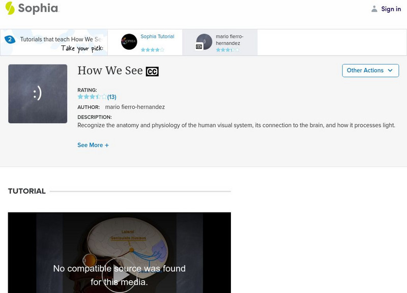 Sophia: How We See: Lesson 2 Instructional Video