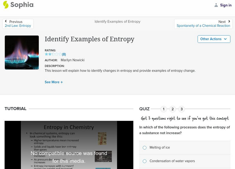 Sophia: Identify Examples of Entropy Unit Plan Sophia: Identify Examples of Entropy Unit Plan