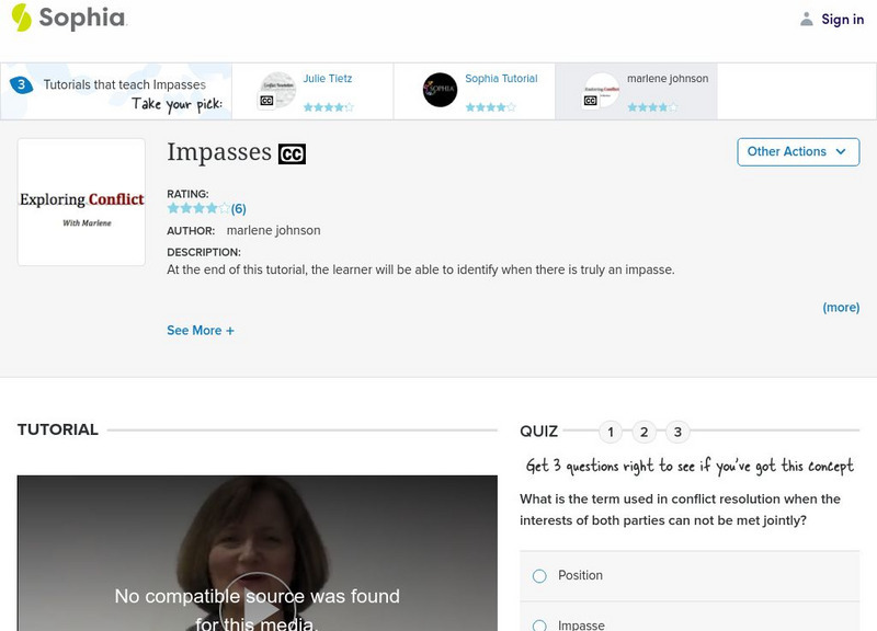 Sophia: Impasses: Do All Pieces Need to Fit?: Lesson 2 Instructional Video Sophia: Impasses: Do All Pieces Need to Fit?: Lesson 2 Instructional Video