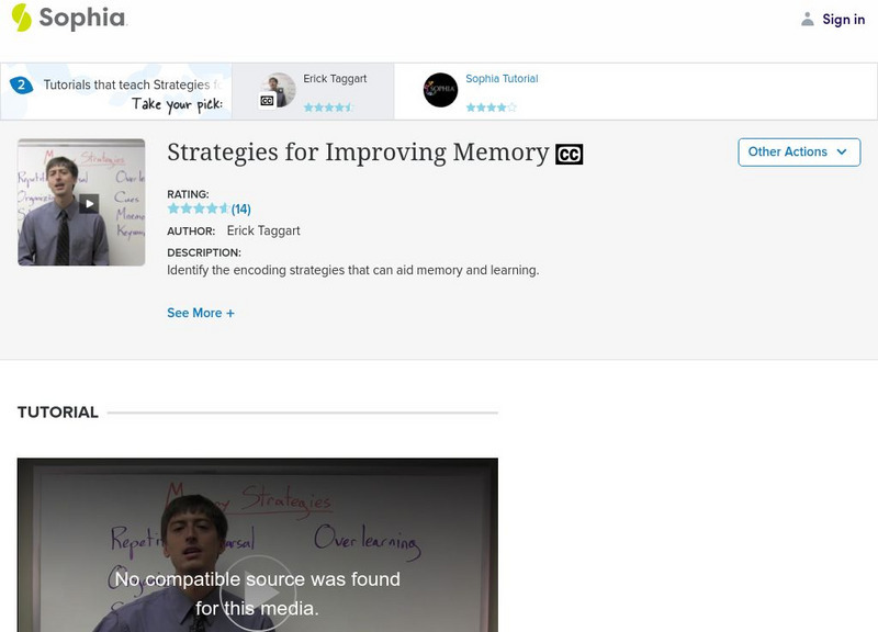 Sophia: Strategies for Improving Memory Instructional Video