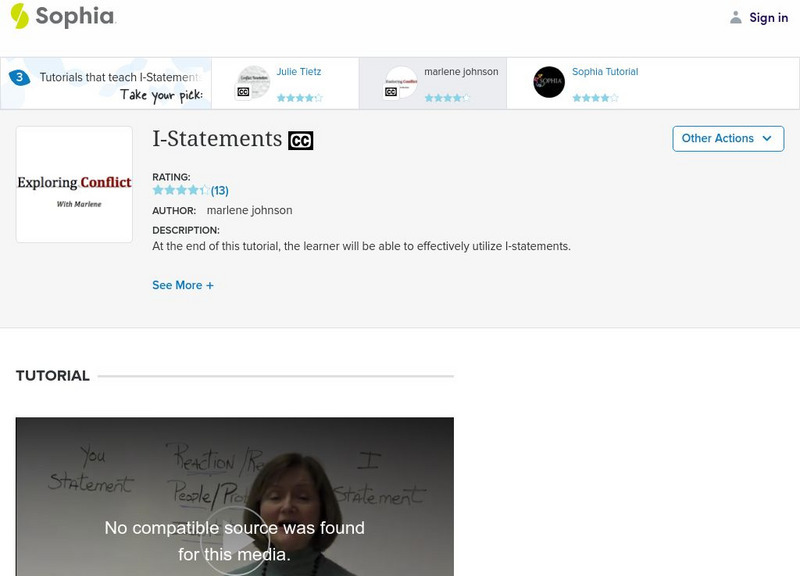 Sophia: I Statements: Lesson 3 Instructional Video Sophia: I Statements: Lesson 3 Instructional Video