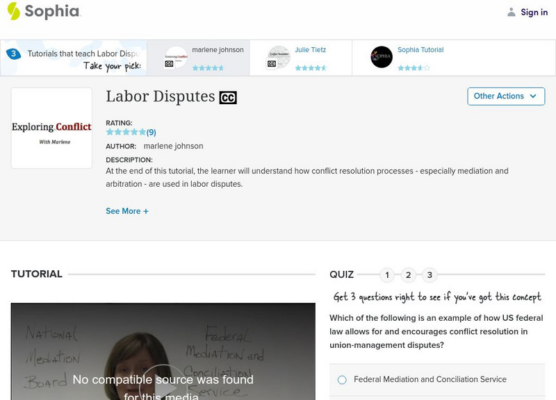 Sophia: Labor Disputes: Lesson 3 Instructional Video Sophia: Labor Disputes: Lesson 3 Instructional Video