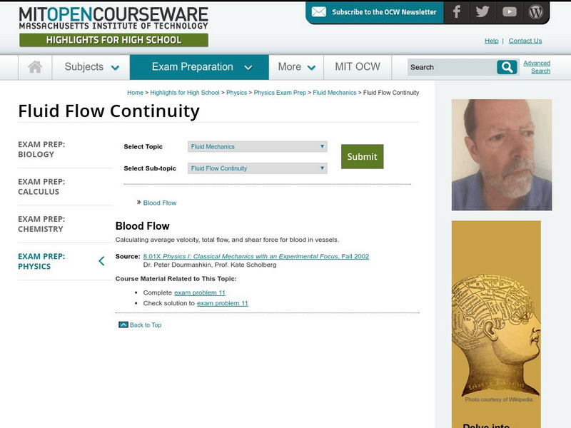 Mit: Open Course Ware: Fluid Flow Continuity Unit Plan