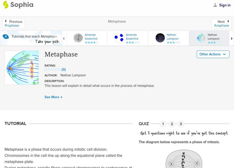 Sophia: Metaphase: Lesson 4 Unit Plan Sophia: Metaphase: Lesson 4 Unit Plan