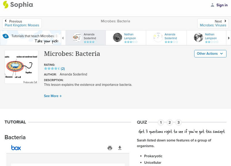 Sophia: Microbes: Bacteria: Lesson 4 PPT Sophia: Microbes: Bacteria: Lesson 4 PPT