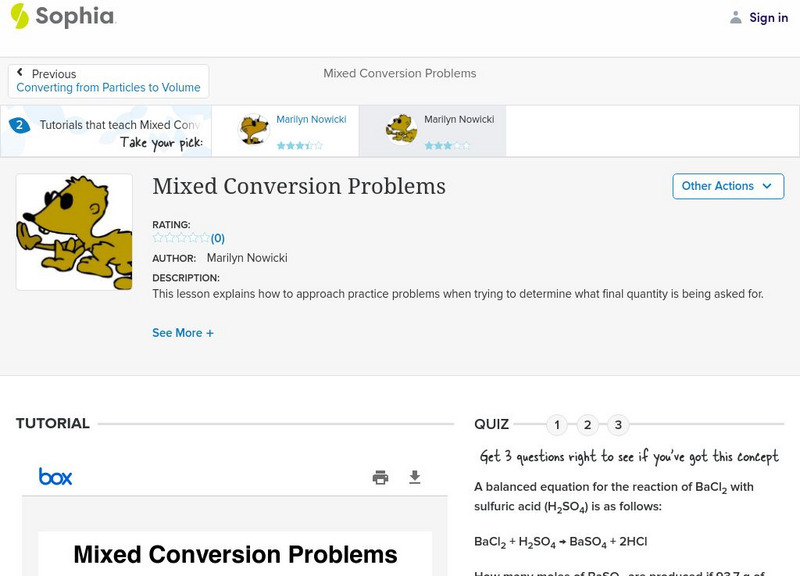 Sophia: Mixed Conversion Problems: Lesson 2 PPT