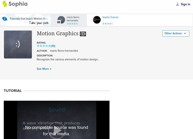 Sophia: Motion Graphics: Lesson 1 Instructional Video