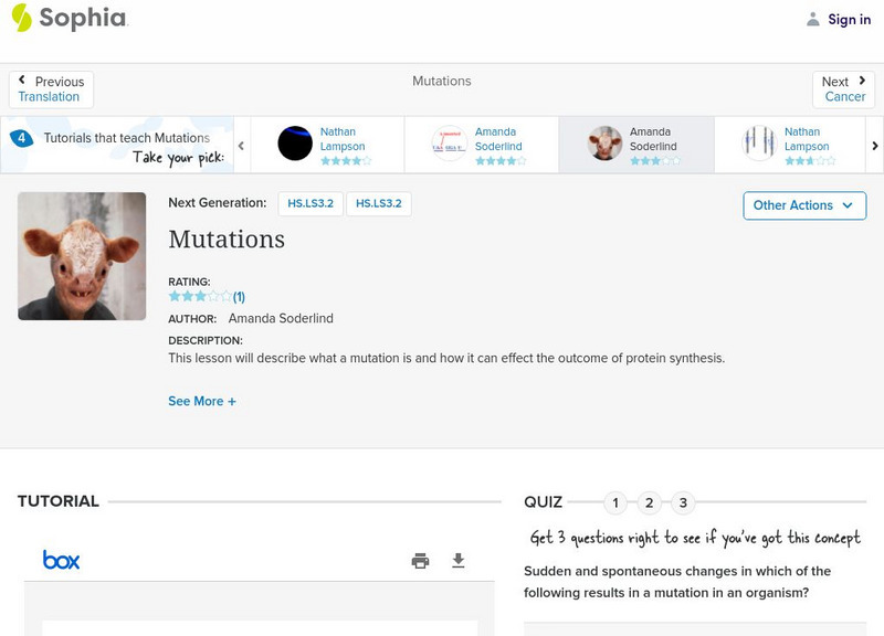 Sophia: Mutations: Lesson 2 PPT Sophia: Mutations: Lesson 2 PPT