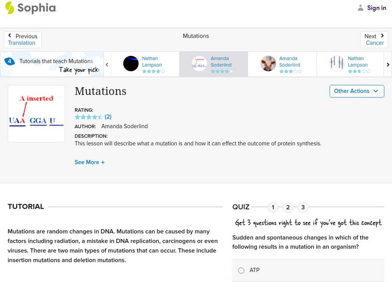 Sophia: Mutations: Lesson 3 Unit Plan Sophia: Mutations: Lesson 3 Unit Plan