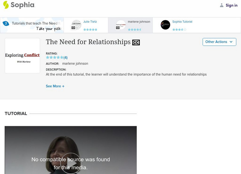 Sophia: No One Is an Island: The Need for Relationships: Lesson 1 Instructional Video