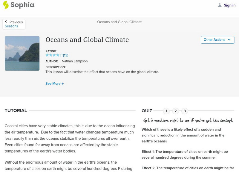 Sophia: Oceans and Global Climate Unit Plan Sophia: Oceans and Global Climate Unit Plan