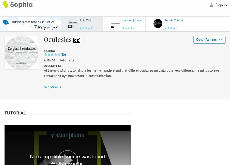 Sophia: Oculesics: Lesson 2 Unit Plan Sophia: Oculesics: Lesson 2 Unit Plan